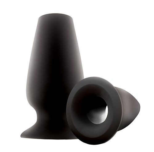 Чёрная анальная пробка с отверстием Renegade Peak A Boo - 10,1 см., NS Novelties