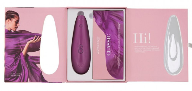 Фиолетовый бесконтактный клиторальный стимулятор Womanizer Classic, Womanizer