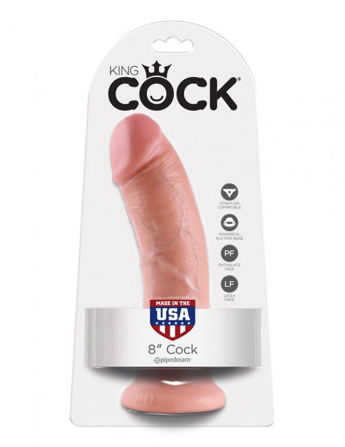 Реалистичный фаллоимитатор 8" Cock на присоске - 20,3 см., Pipedream
