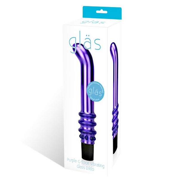 Фиолетовый вибромассажер G-Spot из стекла, 19 см, Glas