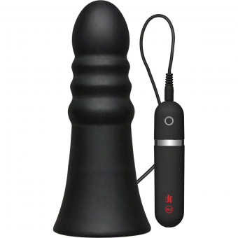 Анальная вибропробка Kink Vibrating Silicone Butt Plug Ridged 8" - 20,32 см., Doc Johnson