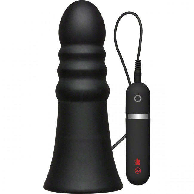 Анальная вибропробка Kink Vibrating Silicone Butt Plug Ridged 8" - 20,32 см., Doc Johnson