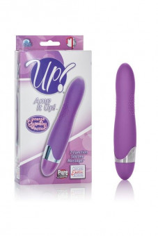 Фиолетовый вибромассажер Amp it Up! 7-Function Silicone Massager - 14 см., California Exotic Novelties
