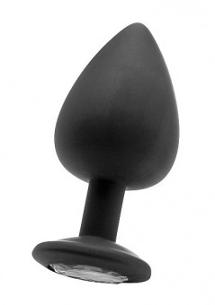 Чёрная анальная пробка Extra Large Diamond Butt Plug - 9,3 см., Shots Media BV