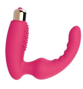 Розовый вибростумулятор простаты с изогнутым кончиком, Bior toys