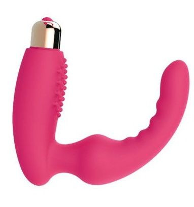 Розовый вибростумулятор простаты с изогнутым кончиком, Bior toys