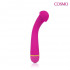 Розовый изогнутый силиконовый фантазийный вибромассажер с 20 режимами вибрации - 15 см. , Bior toys