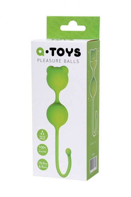 Зеленые вагинальные шарики A-Toys с ушками, A-toys