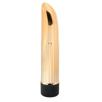 Золотистый миниатюрный вибратор Gold Ladyfinger - 13 см., Seven Creations
