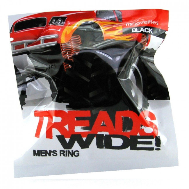 Чёрная эрекционная шина Treads Mens Ring Wide, NS Novelties