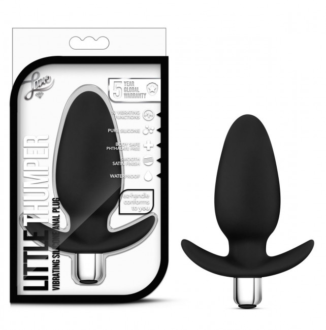 Чёрная вибропробка Luxe Little Thumper - 12 см., Blush Novelties Чёрная вибропробка Luxe Little Thumper - 12 см., Blush Novelties