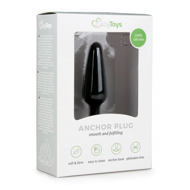 Черная анальная втулка Anchor Plug - 8 см. Черная анальная втулка Anchor Plug - 8 см.
