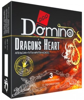 Ароматизированные презервативы Domino Dragon’s Heart  - 3 шт., Domino