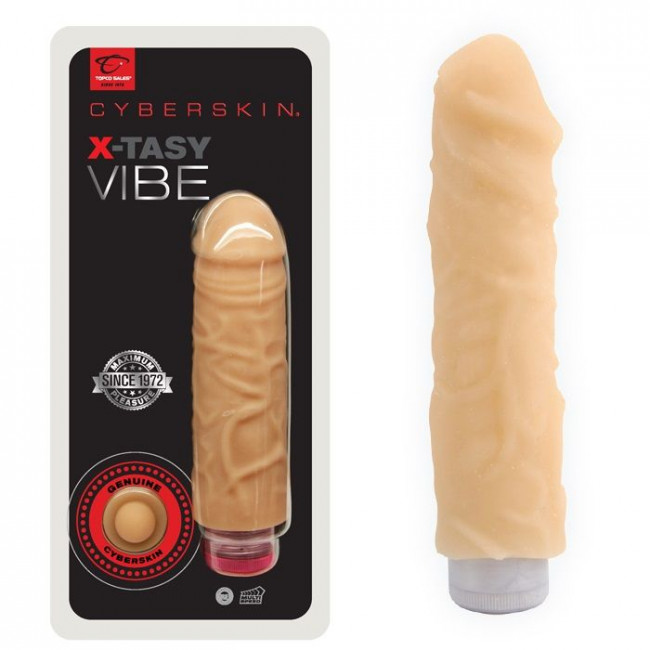 Вибратор телесного цвета CyberSkin X-Tasy Vibe Light - 20,3 см., Topco Sales