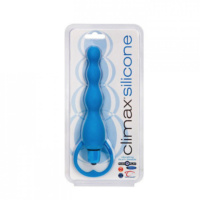 Анальная ёлочка с вибрацией Climax Silicone Vibrating Bum Beads - 16 см., Topco Sales