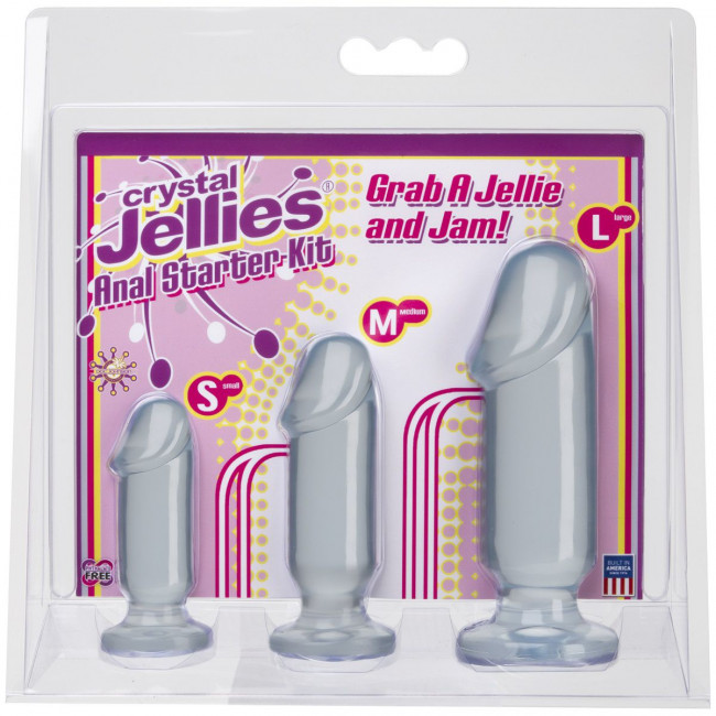 Набор прозрачных анальных фаллоимитаторов Crystal Jellies Anal Starter Kit, Doc Johnson