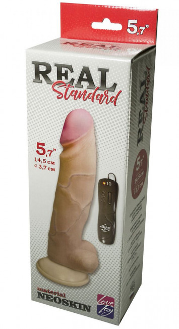 Вибромассажёр неоскин с выносным блоком REAL Standard - 19 см., LOVETOY (А-Полимер)