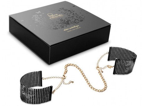 Чёрные дизайнерские наручники Desir Metallique Handcuffs Bijoux, Bijoux Indiscrets