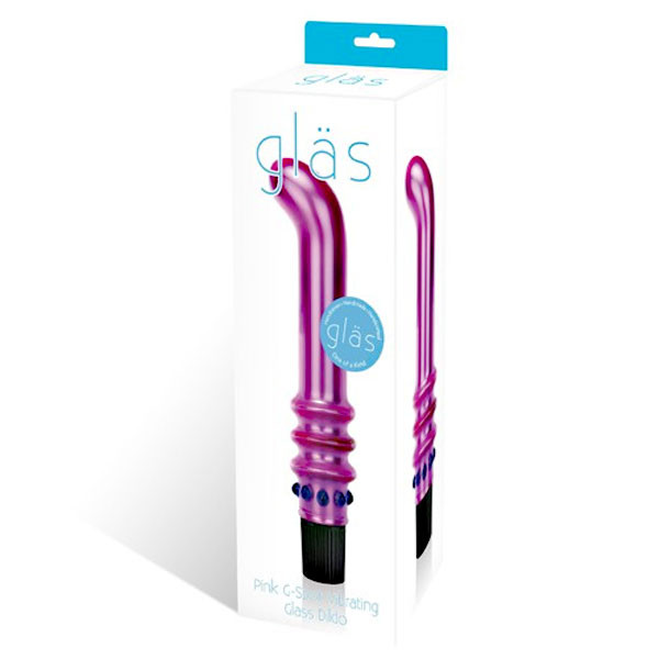 Розовый вибромассажер G-Spot из стекла - 19 см., Glas