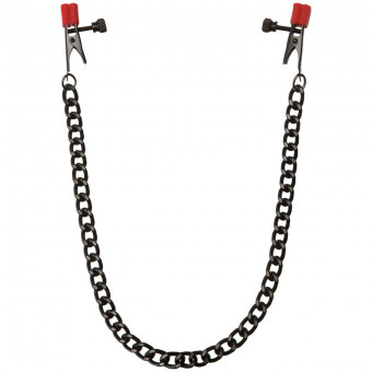 Зажимы для сосков Kink Nipple Clips with Heavy Chain and Silicone Tips, Doc Johnson