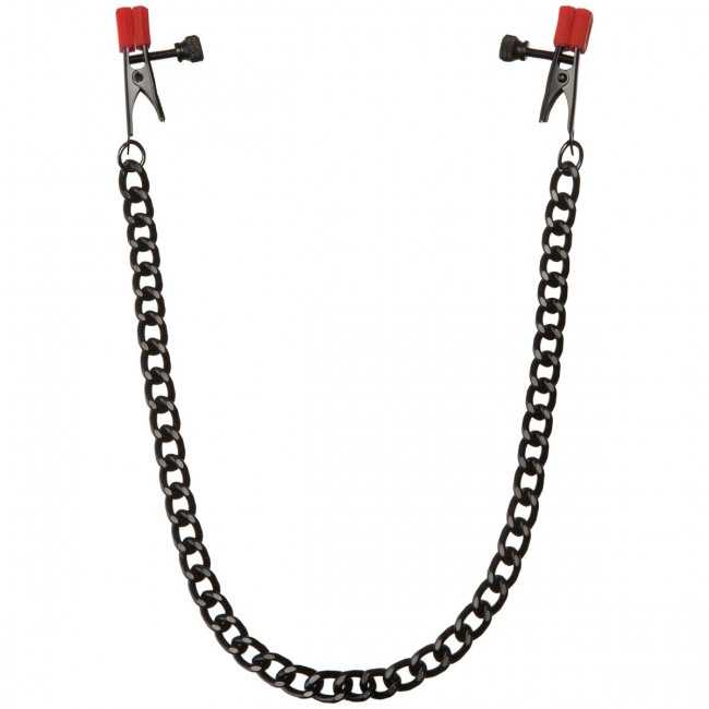 Зажимы для сосков Kink Nipple Clips with Heavy Chain and Silicone Tips, Doc Johnson