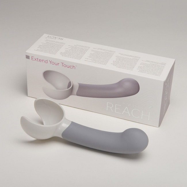 Серая насадка Reach для вибромассажёра Revel Body - 14 см., Revel Body