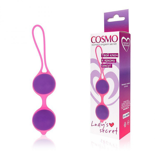 Фиолетово-розовые вагинальные шарики Cosmo, Bior toys Фиолетово-розовые вагинальные шарики Cosmo, Bior toys