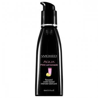 Лубрикант с ароматом розового лимонада WICKED AQUA Pink Lemonade - 60 мл., Wicked