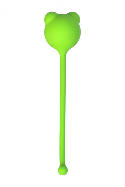 Зеленый силиконовый вагинальный шарик A-Toys с ушками, A-toys