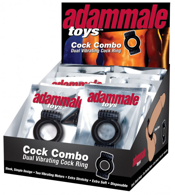 Эрекционное кольцо с вибрацией Adam Male Toys Cock Combo P.O.P., Topco Sales
