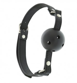 Пластиковый кляп-шар с отверстиями на полиуретановых ремнях BLAZE BREATHABLE BALL GAG, Dream Toys