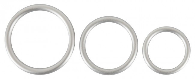 Набор из 3 эрекционных колец под металл Metallic Silicone Cock Ring Set Набор из 3 эрекционных колец под металл Metallic Silicone Cock Ring Set
