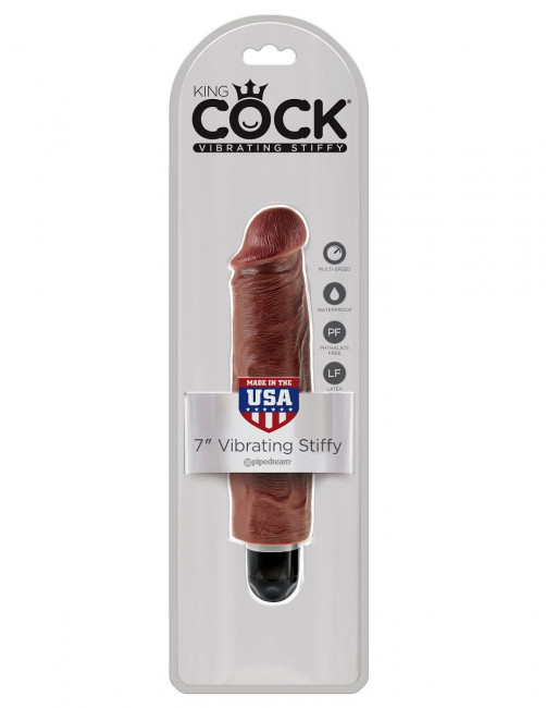 Коричневый вибратор-реалистик 7" Vibrating Stiffy - 21,6 см., Pipedream