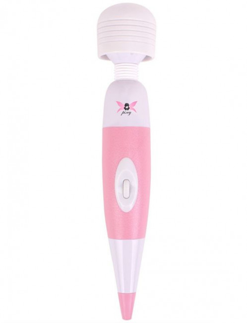 Бело-розовый, работающий от USB вибромассажёр Pixey Wand Pink Edition - 32 см.