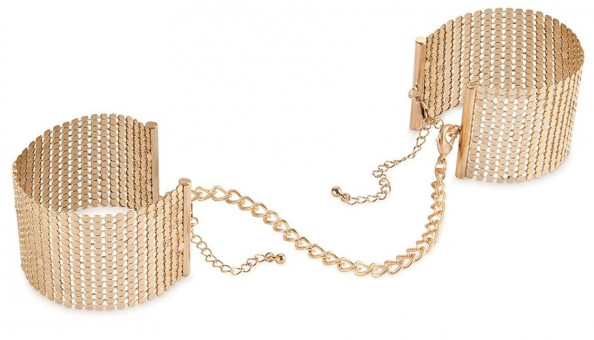 Дизайнерские золотистые наручники Desir Metallique Handcuffs Bijoux, Bijoux Indiscrets