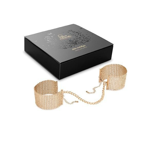 Дизайнерские золотистые наручники Desir Metallique Handcuffs Bijoux, Bijoux Indiscrets Дизайнерские золотистые наручники Desir Metallique Handcuffs Bijoux, Bijoux Indiscrets