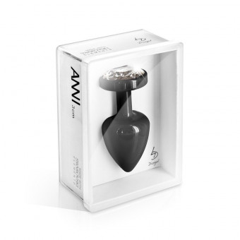 Чёрная анальная пробка ANNI round black T3 - 9 см., DIOGOL