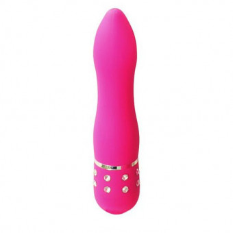 Розовый вибратор Betty со стразами - 11,5 см., Lexy
