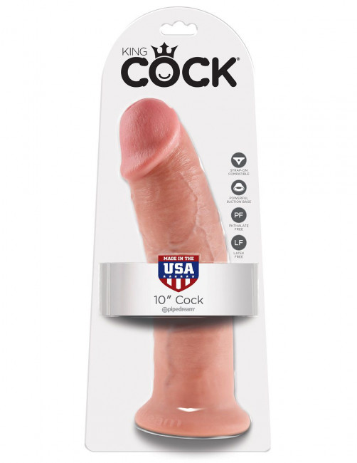Большой фаллоимитатор 10" Cock на присоске - 25,4 см., Pipedream