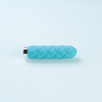Голубой текстурированный минивибромассажер Charms Plush Blue, Jopen