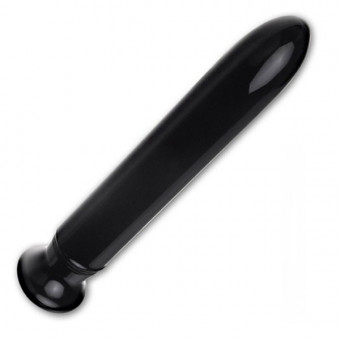 Гладкий прямой черный вибратор из стекла Smooth Operator, 18 см, Glas
