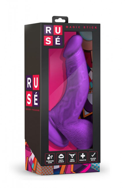 Фиолетовый фаллоимитатор на присоске Magic Stick - 17,8 см., Blush Novelties