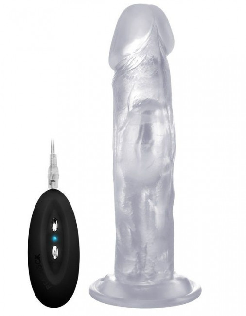Прозрачный вибратор-реалистик Vibrating Realistic Cock 8" - 20 см., Shots Media BV Прозрачный вибратор-реалистик Vibrating Realistic Cock 8" - 20 см., Shots Media BV