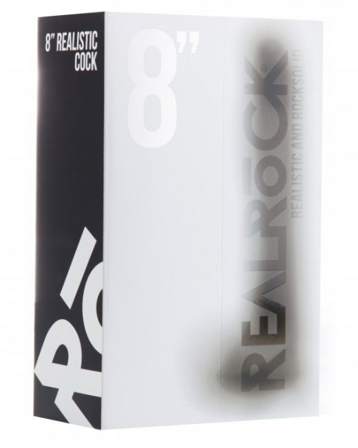 Чёрный фаллоимитатор Realistic Cock 8" With Scrotum - 20 см., Shots Media BV