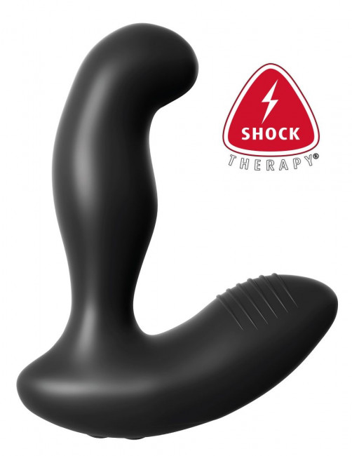 Черный массажер простаты Electro Stim Prostate Vibe с электростимуляцией - 13,3 см., Pipedream