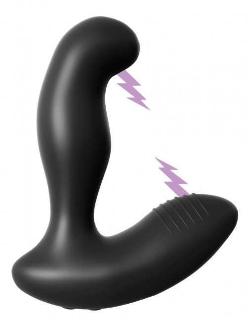 Черный массажер простаты Electro Stim Prostate Vibe с электростимуляцией - 13,3 см., Pipedream