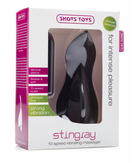 Чёрный клиторальный вибратор Stingray, Shots Media BV