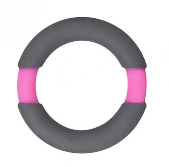 Серое эрекционное кольцо NEON STIMU RING 37MM GREY/PINK, Dream Toys