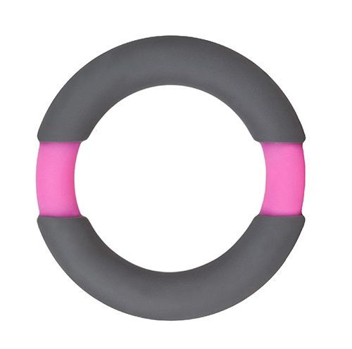 Серое эрекционное кольцо NEON STIMU RING 37MM GREY/PINK, Dream Toys