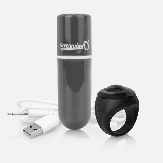 Чёрная перезаряжаемая вибропуля CHARGED VOOOM REMOTE CONTROL BULLET, Screaming O Чёрная перезаряжаемая вибропуля CHARGED VOOOM REMOTE CONTROL BULLET, Screaming O
